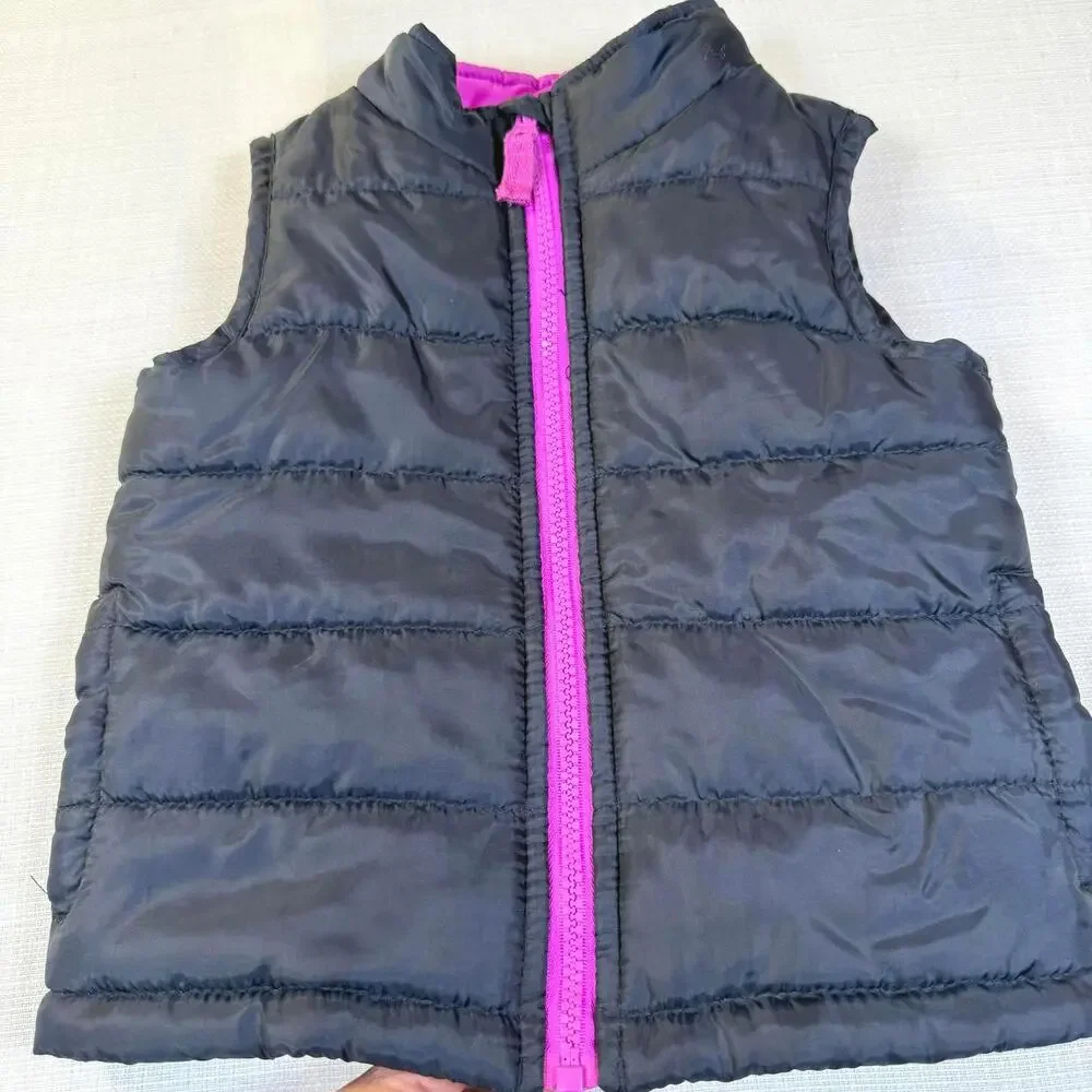 Vintage Baby Kids OshKosh B'Gosh 18‎ Mo. Puffer Vest Blue / Purple